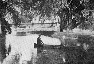 Canoeing on the pond.