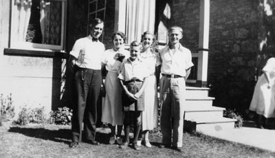 The Woods family outside the Hill residence in Galt, Ont.