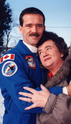 Chris Hadfield and his mother, Eleanor