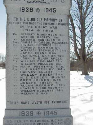 War Memorial at Haltonville, Nassagaweya