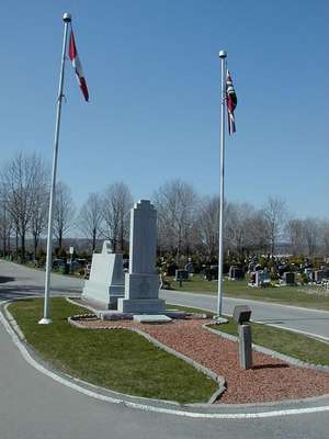 Royal Canadian Legion war memorial in Evergreen Cemetery.