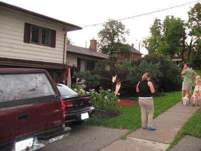 Tornado damage on Pine Street