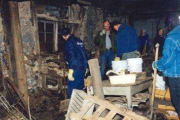 Restoration work at the Waldie Blacksmith Shop