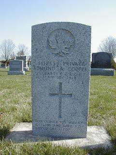 CWGC marker for the grave of Edmund Adolphus Cooper, 1895-1918.