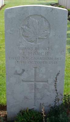 CWGC marker for the grave of Joscelyn March, 1884-1918