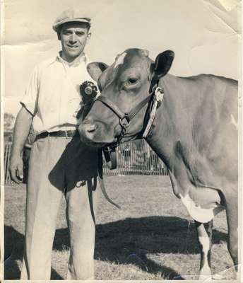 John McNabb with prize cow