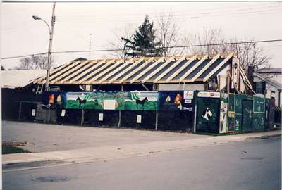 Restoration work on the Waldie Blacksmith Shop