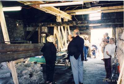 Reception at the ground breaking ceremony for the work on the restoration of the Waldie Blacksmith Shop.