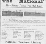 Newspaper advertisement for National Tractors Limited