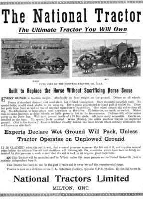 Advertisement for National Tractors Limited