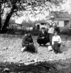 Group of four on beach