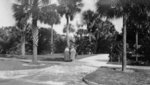 Two women standing in a park in California