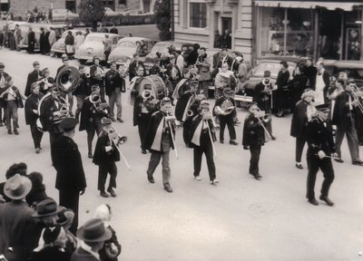 The Milton Citizens' Band led by conductor A. Perrott.