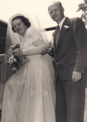 Marjorie Dawson and her father George Dawson at her wedding.