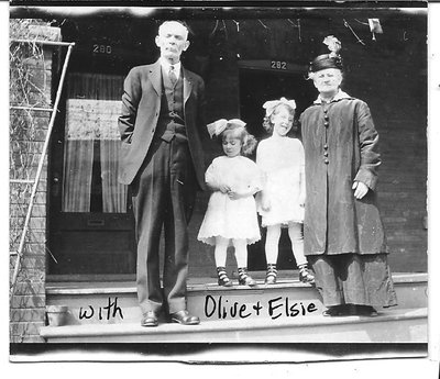 W. J. Armstrong, his wife Elspeth and granddaughters Olive and Elsie