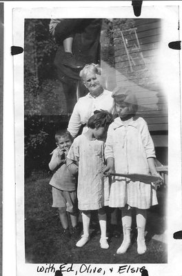 Elspet Armstrong with Ed, Olive and Elsie.