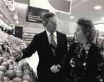 Mayor Anne MacArthur with an executive from Loblaws grocery story