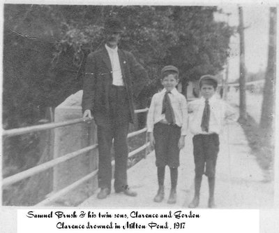 Samuel Brush and his twin sons Clarence and Gordon