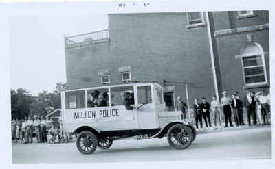 Centennial Parade, 1957, Milton, Ont.  Milton Police