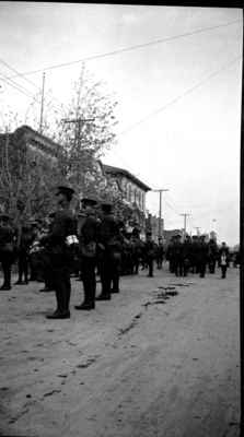 164th Battalion lines up on Main Street