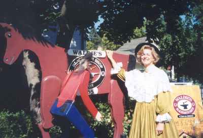 Vee Keates at the opening of the Waldie Blacksmith Shop