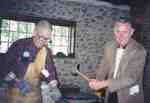 Blacksmithing at the opening of the Waldie Blacksmith Shop
