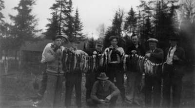 Group of men at fishing camp