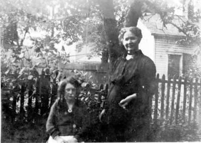 Two women in garden