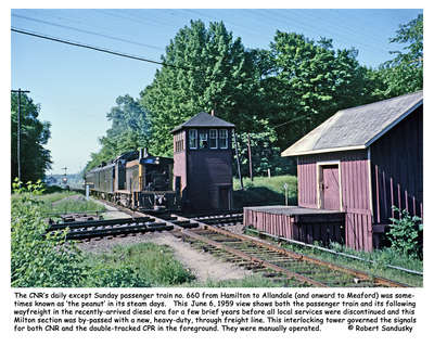 CNR Train at the crossing in Milton