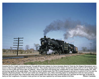 Canadian Pacific freight moving west through Milton