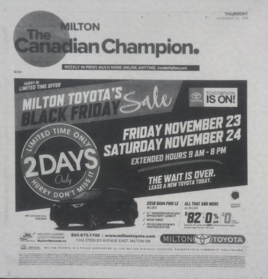 Canadian Champion (Milton, ON), 22 Nov 2018