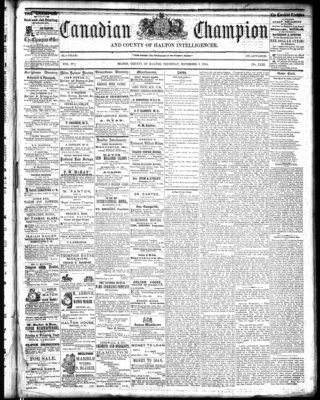 Canadian Champion (Milton, ON), 3 Nov 1864