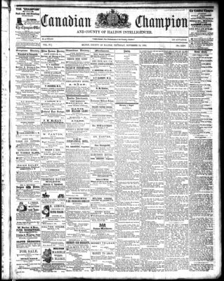 Canadian Champion (Milton, ON), 10 Nov 1864