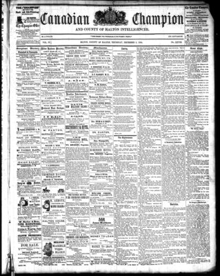 Canadian Champion (Milton, ON), 8 Dec 1864