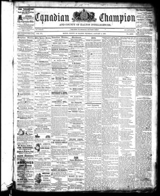 Canadian Champion (Milton, ON), 5 Jan 1865