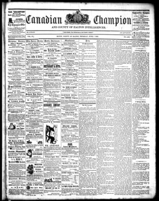 Canadian Champion (Milton, ON), 1 Jun 1865