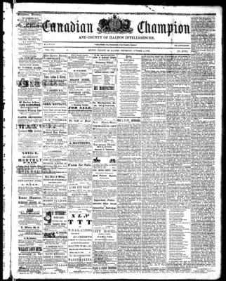 Canadian Champion (Milton, ON), 4 Oct 1866