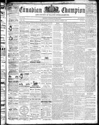 Canadian Champion (Milton, ON), 8 Aug 1867