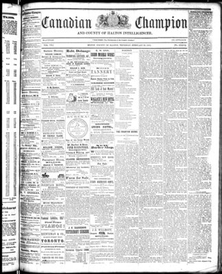 Canadian Champion (Milton, ON), 20 Feb 1868