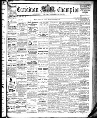 Canadian Champion (Milton, ON), 1 Oct 1868