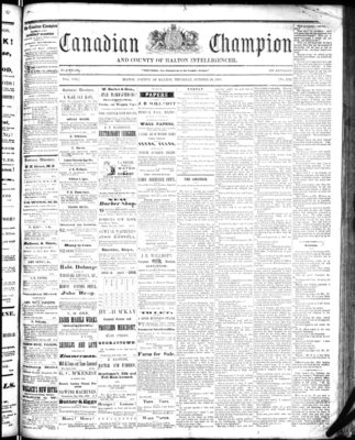 Canadian Champion (Milton, ON), 29 Oct 1868