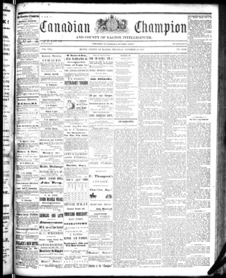 Canadian Champion (Milton, ON), 12 Nov 1868