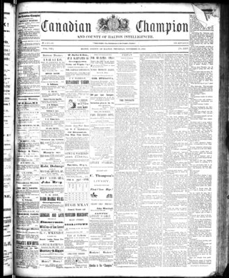 Canadian Champion (Milton, ON), 19 Nov 1868