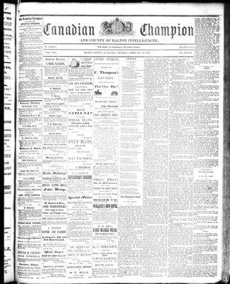 Canadian Champion (Milton, ON), 25 Feb 1869