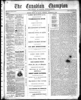 Canadian Champion (Milton, ON), 25 Nov 1869