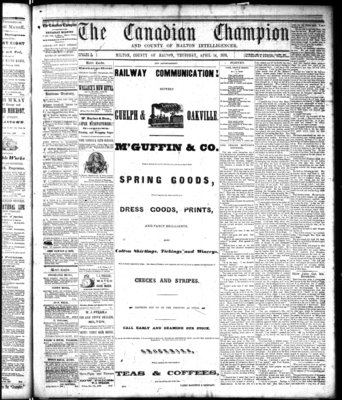 Canadian Champion (Milton, ON), 14 Apr 1870