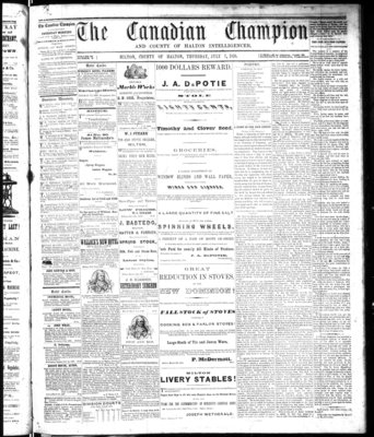 Canadian Champion (Milton, ON), 7 Jul 1870