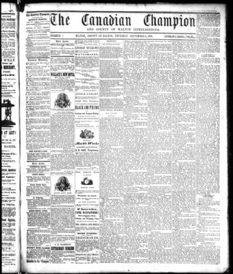 Canadian Champion (Milton, ON), 8 Sep 1870