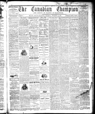 Canadian Champion (Milton, ON), 10 Nov 1870