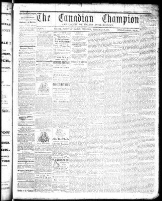 Canadian Champion (Milton, ON), 16 Feb 1871